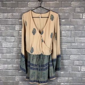 Free people romper with bell sleeves